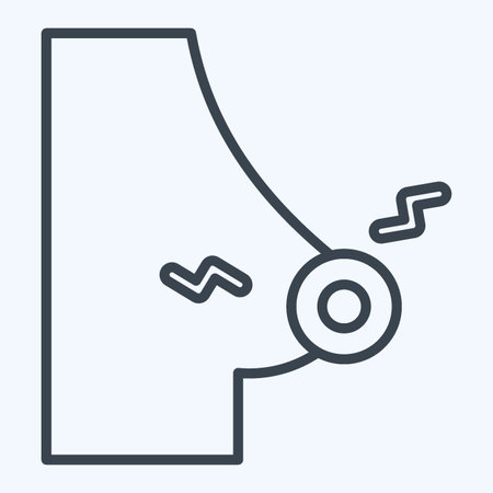 Icon Chest Pain. related to Body Ache symbol. line style. simple design editable. simple illustrationのイラスト素材