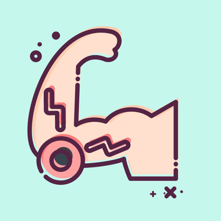 Icon Elbow. related to Body Ache symbol. MBE style. simple design editable. simple illustrationのイラスト素材