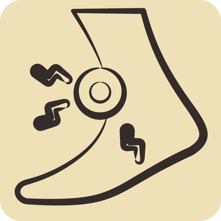 Icon Foot. related to Body Ache symbol. hand drawn style. simple design editable. simple illustrationのイラスト素材