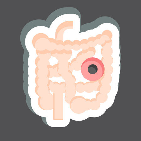 Sticker Bowels. related to Body Ache symbol. simple design editable. simple illustrationのイラスト素材