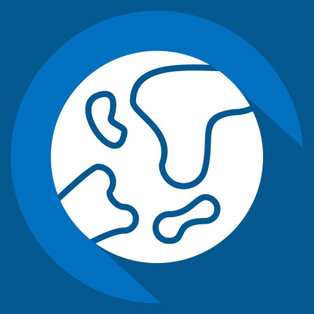 Icon Earth. related to Space symbol. long shadow style. simple design editable. simple illustrationのイラスト素材