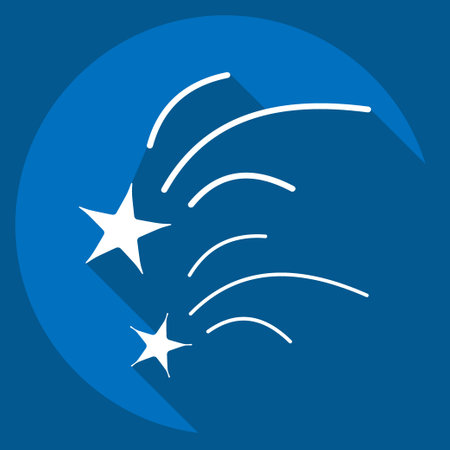 Icon Falling Star. related to Space symbol. long shadow style. simple design editable. simple illustrationのイラスト素材