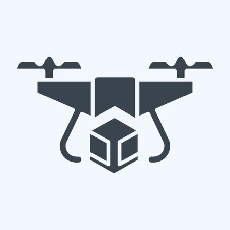 Icon Delivery Drone. related to Drone symbol. glyph style. simple design editable. simple illustrationのイラスト素材