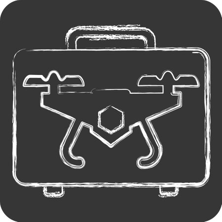 Icon Drone Case. related to Drone symbol. chalk Style. simple design editable. simple illustrationのイラスト素材