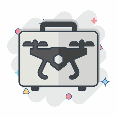 Icon Drone Case. related to Drone symbol. comic style. simple design editable. simple illustrationのイラスト素材
