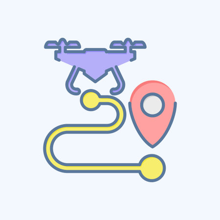 Icon Drone Tracking. related to Drone symbol. doodle style. simple design editable. simple illustrationのイラスト素材