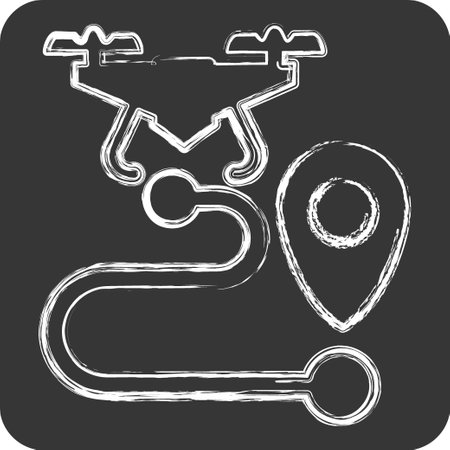 Icon Drone Tracking. related to Drone symbol. chalk Style. simple design editable. simple illustrationのイラスト素材