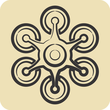 Icon Hexacopter. related to Drone symbol. hand drawn style. simple design editable. simple illustrationのイラスト素材