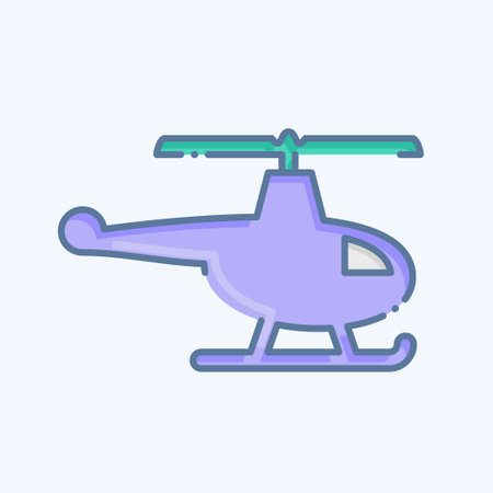 Icon Helicopter. related to Drone symbol. doodle style. simple design editable. simple illustrationのイラスト素材