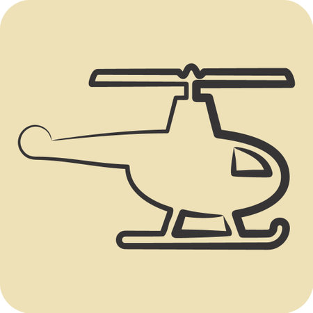 Icon Helicopter. related to Drone symbol. hand drawn style. simple design editable. simple illustrationのイラスト素材
