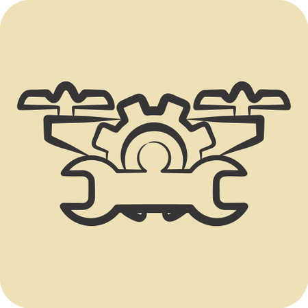 Icon Maintenance and Repair. related to Drone symbol. hand drawn style. simple design editable. simple illustrationのイラスト素材