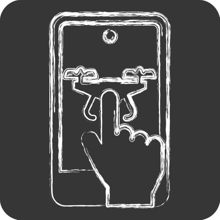 Icon Mobile App. related to Drone symbol. chalk Style. simple design editable. simple illustrationのイラスト素材