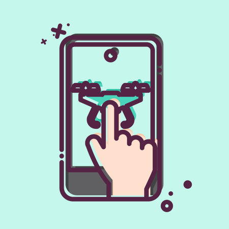 Icon Mobile App. related to Drone symbol. MBE style. simple design editable. simple illustration