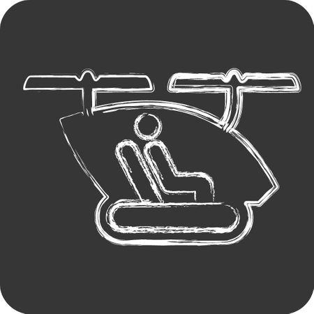 Icon Passanger Drone. related to Drone symbol. chalk Style. simple design editable. simple illustrationのイラスト素材