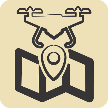 Icon Navigation. related to Drone symbol. hand drawn style. simple design editable. simple illustrationのイラスト素材