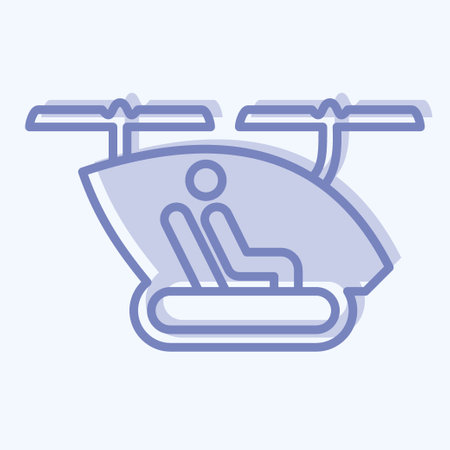 Icon Passanger Drone. related to Drone symbol. two tone style. simple design editable. simple illustrationのイラスト素材
