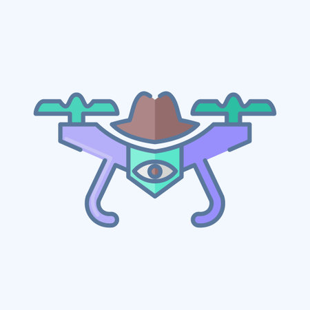 Icon Spy Drone. related to Drone symbol. doodle style. simple design editable. simple illustrationのイラスト素材