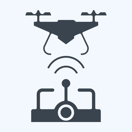 Icon Wireless Control. related to Drone symbol. glyph style. simple design editable. simple illustrationのイラスト素材