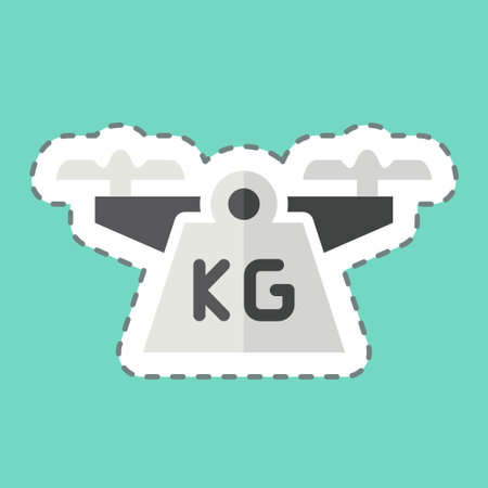 Sticker line cut Weight. related to Drone symbol. simple design editable. simple illustrationのイラスト素材