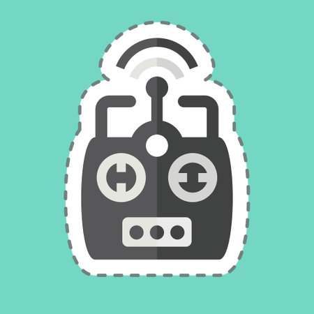 Sticker line cut Remote Control. related to Drone symbol. simple design editable. simple illustrationのイラスト素材