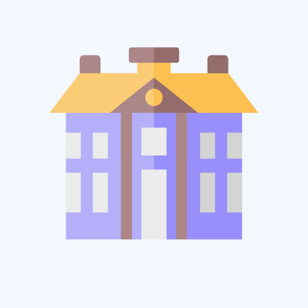 Icon Barracks. related to Military symbol. flat style. simple design editable. simple illustrationのイラスト素材