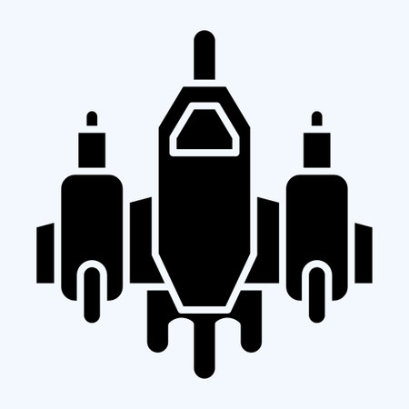 Icon Aircraft. related to Military symbol. glyph style. simple design editable. simple illustrationのイラスト素材