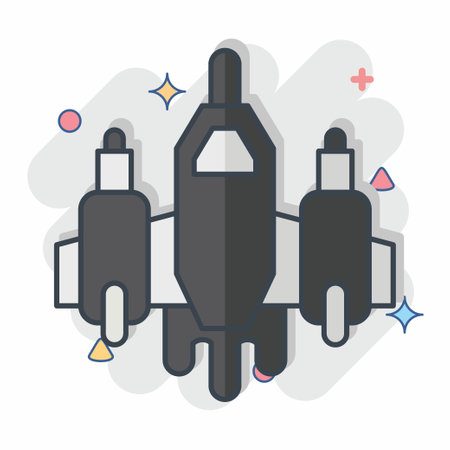 Icon Aircraft. related to Military symbol. comic style. simple design editable. simple illustrationのイラスト素材