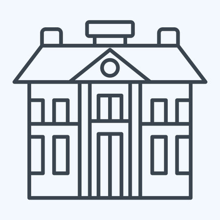 Icon Barracks. related to Military symbol. line style. simple design editable. simple illustrationのイラスト素材