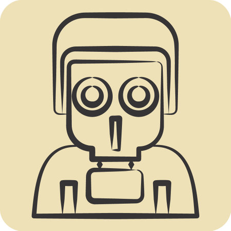 Icon Gas Protection. related to Military symbol. hand drawn style. simple design editable. simple illustrationのイラスト素材