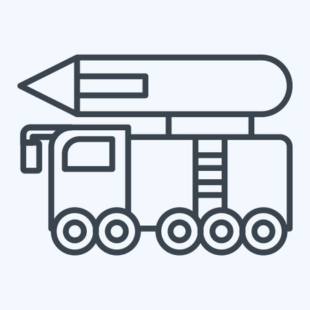 Icon Missile. related to Military symbol. line style. simple design editable. simple illustrationのイラスト素材