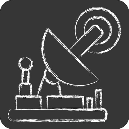 Icon Satellite. related to Military symbol. chalk Style. simple design editable. simple illustrationのイラスト素材