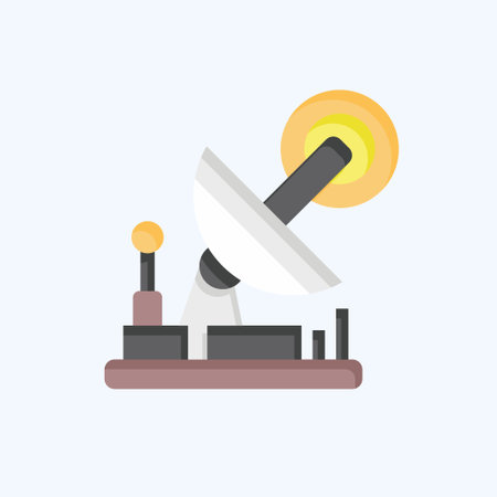 Icon Satellite. related to Military symbol. flat style. simple design editable. simple illustrationのイラスト素材