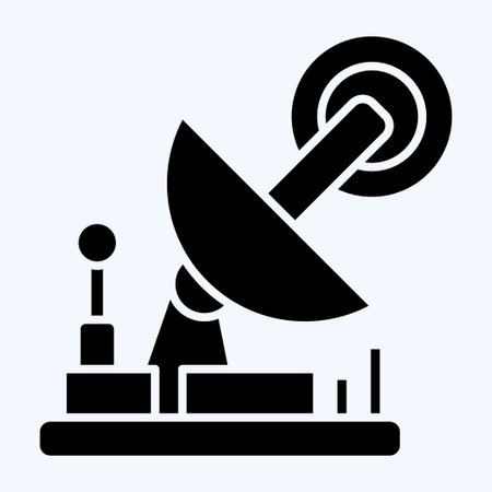 Icon Satellite. related to Military symbol. glyph style. simple design editable. simple illustrationのイラスト素材
