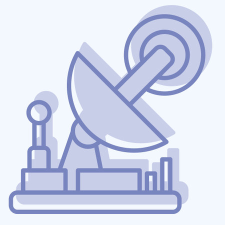 Icon Satellite. related to Military symbol. two tone style. simple design editable. simple illustrationのイラスト素材