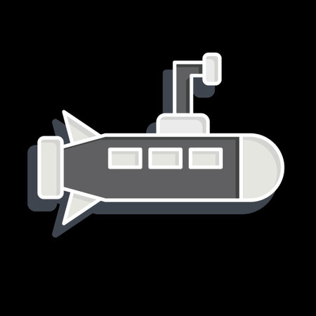 Icon Submarine. related to Military symbol. glossy style. simple design editable. simple illustrationのイラスト素材