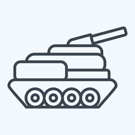 Icon Tank. related to Military symbol. line style. simple design editable. simple illustrationのイラスト素材