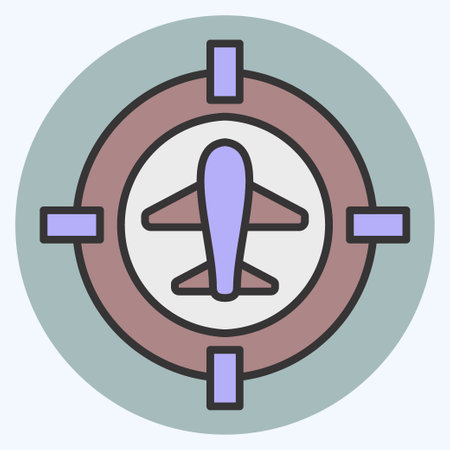 Icon Target Location. related to Military symbol. color mate style. simple design editable. simple illustrationのイラスト素材
