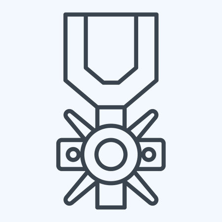 Icon Valor Medal. related to Military symbol. line style. simple design editable. simple illustrationのイラスト素材