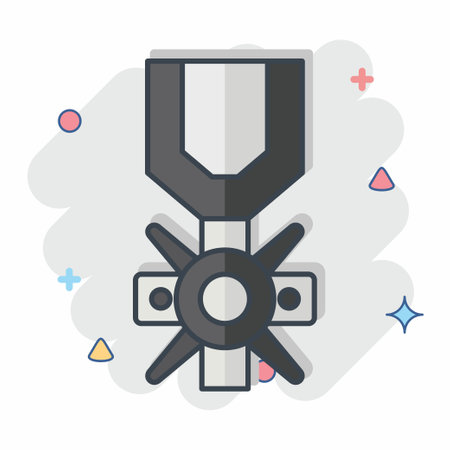 Icon Valor Medal. related to Military symbol. comic style. simple design editable. simple illustrationのイラスト素材