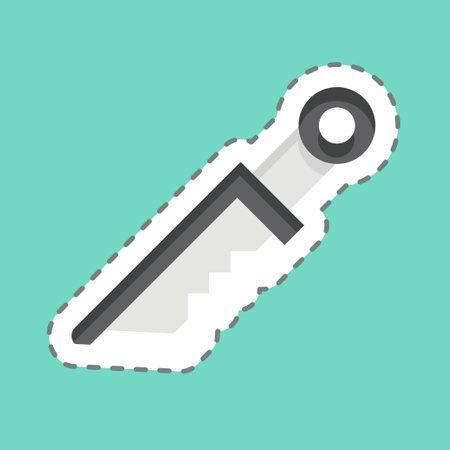 Sticker line cut Dagger. related to Military symbol. simple design editable. simple illustrationのイラスト素材
