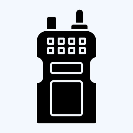 Icon Walkie Talkie. related to Military symbol. glyph style. simple design editable. simple illustrationのイラスト素材
