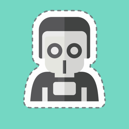 Sticker line cut Gas Protection. related to Military symbol. simple design editable. simple illustrationのイラスト素材