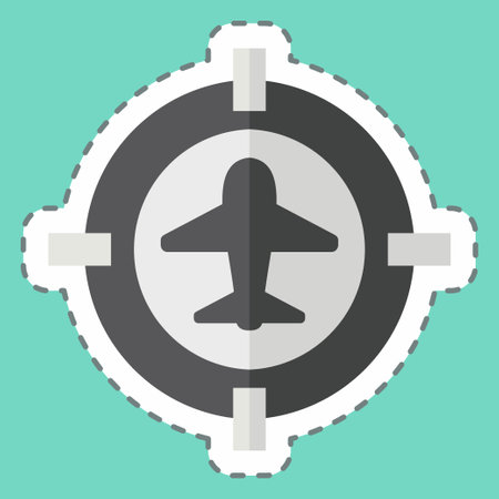 Sticker line cut Target Location. related to Military symbol. simple design editable. simple illustrationのイラスト素材