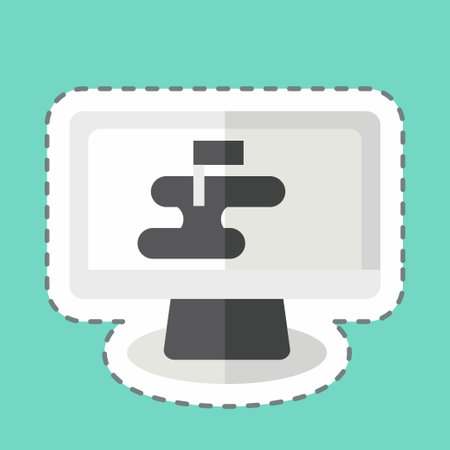 Sticker line cut Strategy Map. related to Military symbol. simple design editable. simple illustrationのイラスト素材