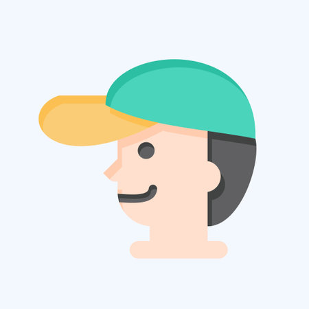 Icon Cap. related to Golf symbol. flat style. simple design editable. simple illustrationのイラスト素材