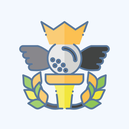Icon Championship. related to Golf symbol. doodle style. simple design editable. simple illustrationのイラスト素材