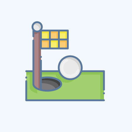 Icon Flag. related to Golf symbol. doodle style. simple design editable. simple illustrationのイラスト素材