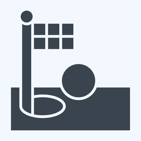 Icon Flag. related to Golf symbol. glyph style. simple design editable. simple illustrationのイラスト素材
