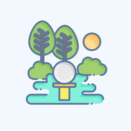 Icon Golf Field. related to Golf symbol. doodle style. simple design editable. simple illustrationのイラスト素材
