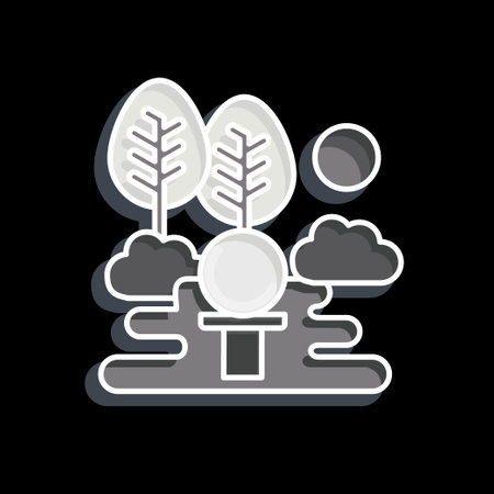 Icon Golf Field. related to Golf symbol. glossy style. simple design editable. simple illustrationのイラスト素材